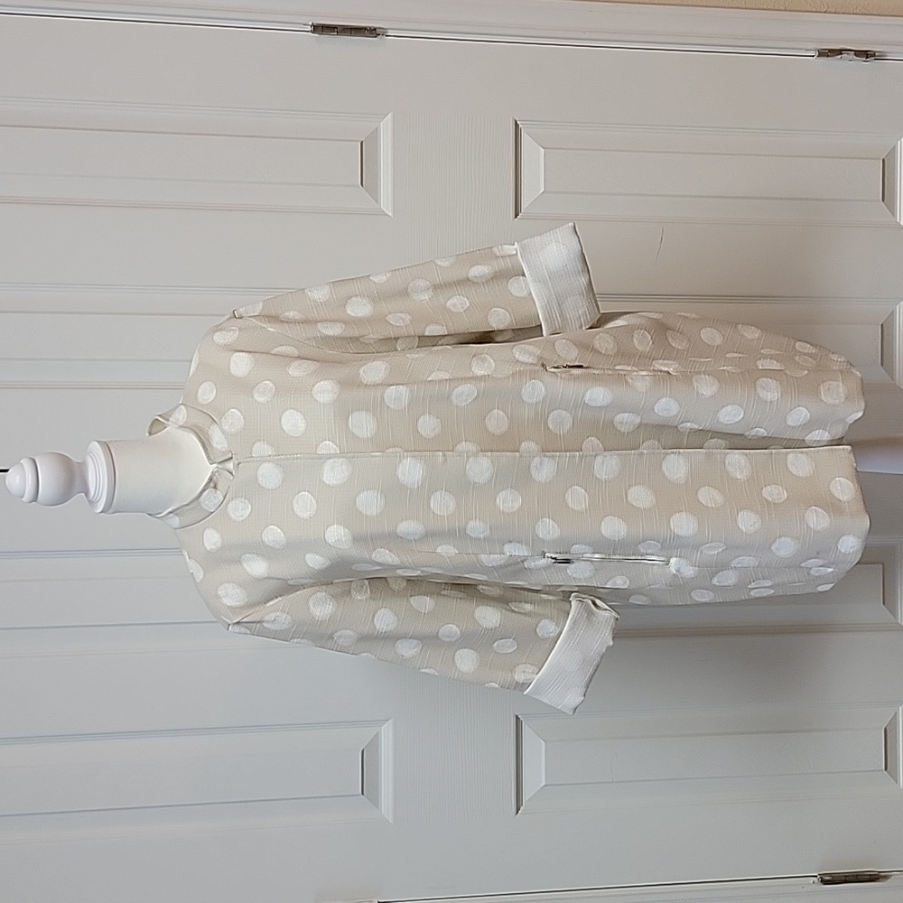 Chico's Beige Polka Dot Lightweight Coat